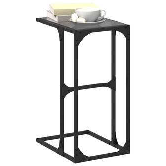 Bijzettafel met zwart glazen blad 40x30x61,5 cm staal 3