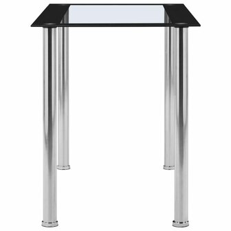 Eettafel 120x60x75 cm gehard glas zwart en transparant 3