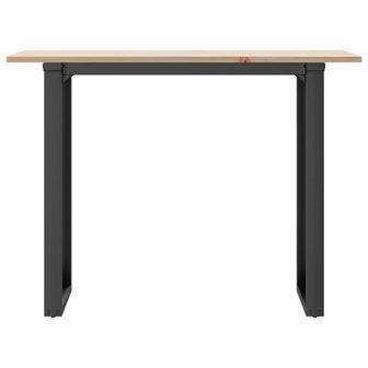 Eettafel O-frame 100x50x75 cm massief grenenhout en staal 4