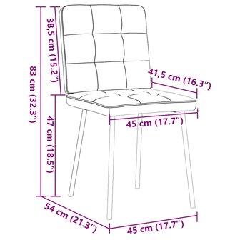 Eetkamerstoelen 2 st fluweel donkergrijs 9