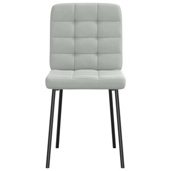 Eetkamerstoelen 2 st fluweel lichtgrijs 4