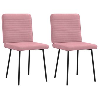 Eetkamerstoelen 2 st fluweel roze 1