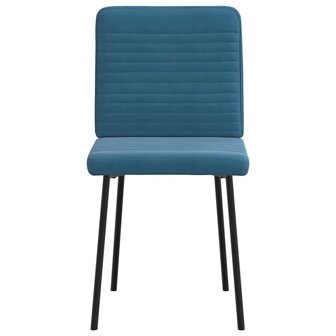 Eetkamerstoelen 2 st fluweel blauw 4