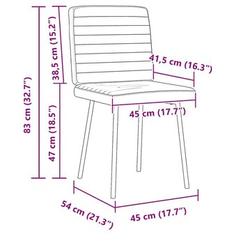 Eetkamerstoelen 2 st fluweel cr&egrave;mekleurig 9