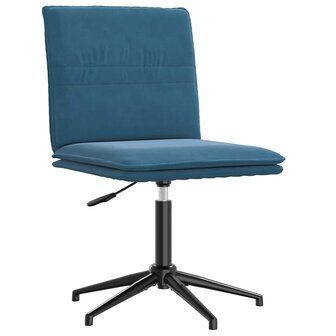 Eetkamerstoel fluweel blauw 1
