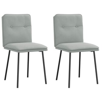 Eetkamerstoelen 2 st fluweel lichtgrijs 1