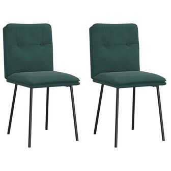 Eetkamerstoelen 2 st fluweel donkergroen 1
