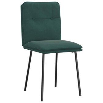 Eetkamerstoelen 2 st fluweel donkergroen 3
