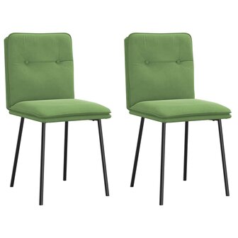 Eetkamerstoelen 2 st fluweel lichtgroen 1