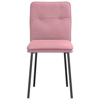 Eetkamerstoelen 2 st fluweel roze 4