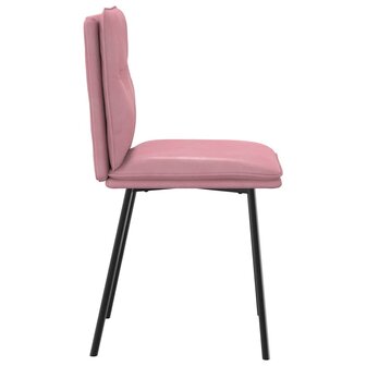 Eetkamerstoelen 2 st fluweel roze 5