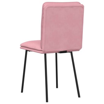 Eetkamerstoelen 2 st fluweel roze 6