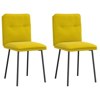 Eetkamerstoelen 2 st fluweel geel 1