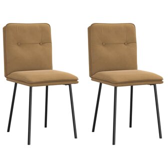 Eetkamerstoelen 2 st fluweel bruin 1