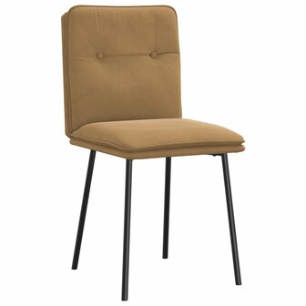 Eetkamerstoelen 2 st fluweel bruin 3