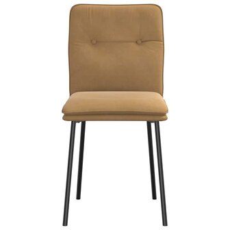 Eetkamerstoelen 2 st fluweel bruin 4