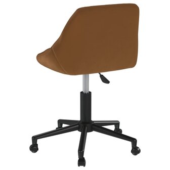 Kantoorstoel draaibaar fluweel bruin 5