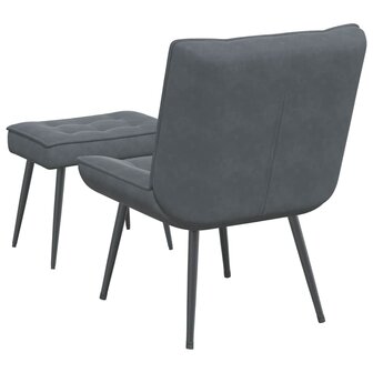Relaxstoel met voetenbank fluweel donkergrijs 7