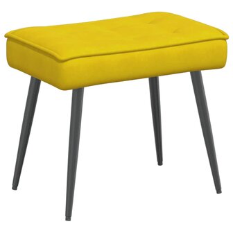 Relaxstoel met voetenbank fluweel geel 6