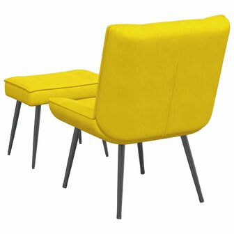 Relaxstoel met voetenbank fluweel geel 8