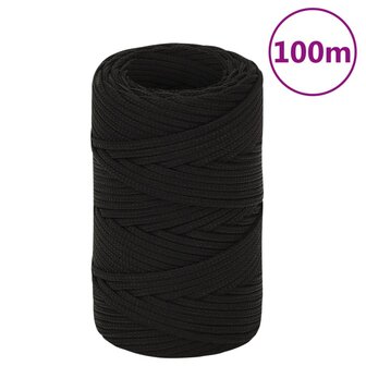 Werktouw 2 mm 100 m polyester zwart 1