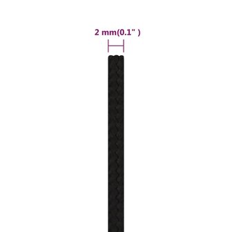 Werktouw 2 mm 100 m polyester zwart 6