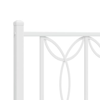 Bedframe met hoofdbord zonder matras metaal wit 75x190 cm 7