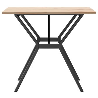Eettafel Y-frame 80x80x75 cm massief grenenhout en staal 5