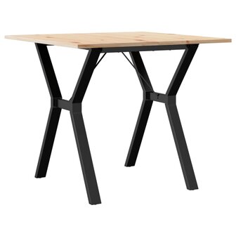 Eettafel Y-frame 80x80x75 cm massief grenenhout en staal 6