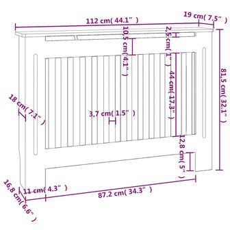 Radiatorombouw 112x19x81,5 cm MDF zwart 9