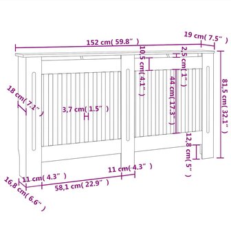 Radiatorombouw 152x19x81,5 cm MDF 9