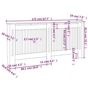 Radiatorombouw 172x19x81,5 cm MDF 9