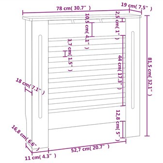 Radiatorombouw 78 cm MDF grijs 8