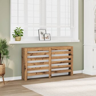 Radiatorombouw 149x20x82 cm bewerkt hout artisanaal eikenkleur 1