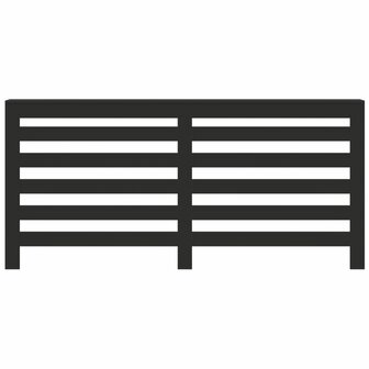 Radiatorombouw 175x20x82 cm bewerkt hout zwart 3