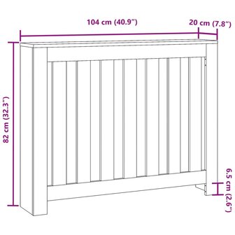 Radiatorombouw 104x20x82 cm bewerkt hout grijs sonoma eiken 8
