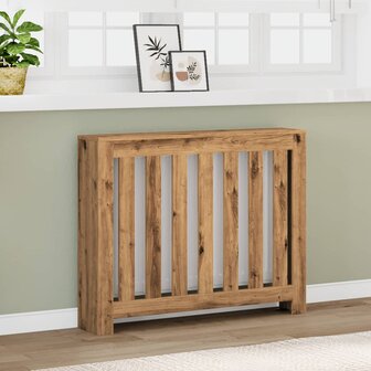 Radiatorombouw 104x20x82 cm bewerkt hout artisanaal eikenkleur 1