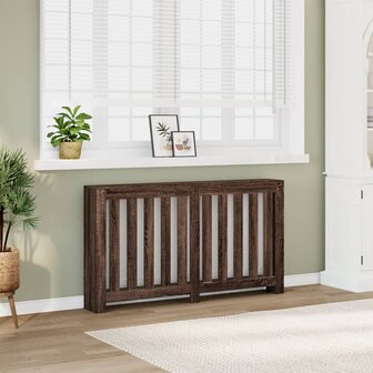 Radiatorombouw 149x20x82 cm bewerkt hout bruin eikenkleurig 1