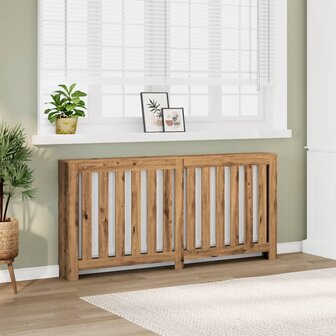 Radiatorombouw 175x20x82 cm bewerkt hout artisanaal eikenkleur 1
