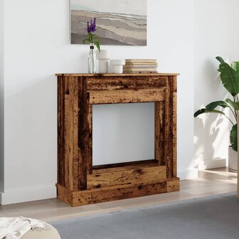 Haardombouw 90x30x90 cm bewerkt hout oud houtkleurig 3