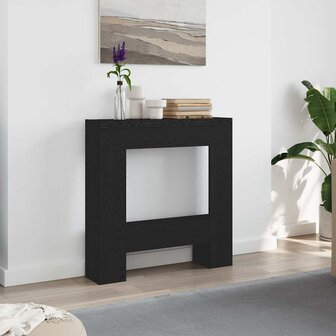 Haardombouw 81x18x82 cm spaanplaat zwart eikenkleurig 1