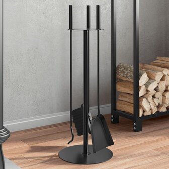 4-delige Haardset 22x59 cm staal 1