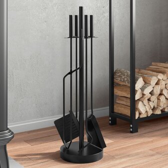 5-delige Haardset 18x66 cm staal 1