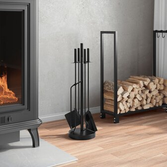 5-delige Haardset 18x66 cm staal 3