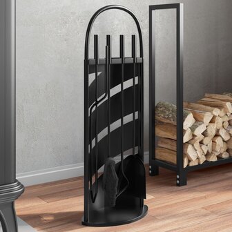5-delige Haardset 23x15x66 cm staal 1