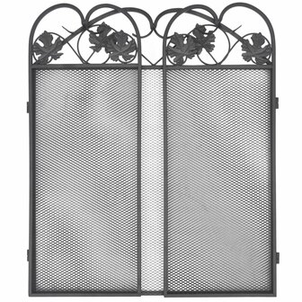Haardscherm 3 panelen ijzer zwart 4