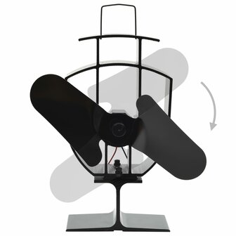 Kachelventilator met 2 vinnen zwart 4