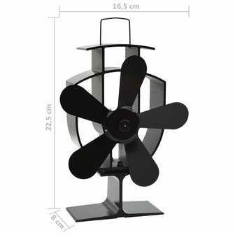 Kachelventilator met 5 vinnen zwart 8