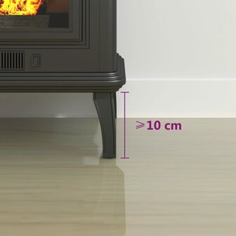 Glasplaat openhaard zeshoekig 100x60 cm 8