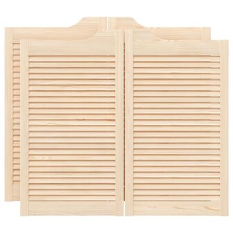 Draaideuren louvre design 2-Paar 90x100 cm massief grenenhout 2